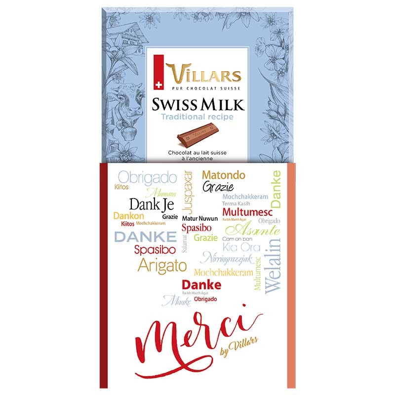 Plaque message Merci au chocolat au lait – 50 g