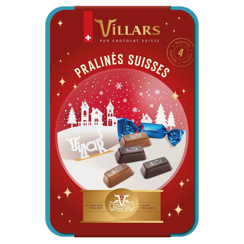 Boîte Cadeau de Chocolats Suisses à l'Ancienne avec fourreau Noël
