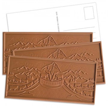 3 postcards Chocolate bars