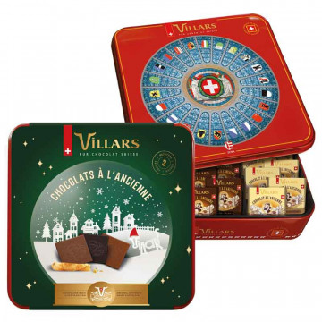Boîte Cadeau de Chocolats Suisses à l'Ancienne avec fourreau Noël - Villars